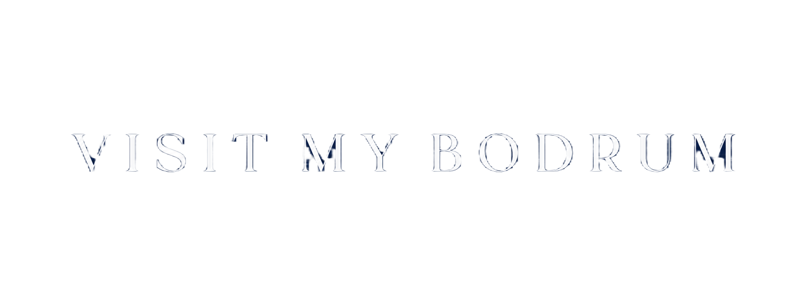 Visit My Bodrum wordmark — white on navy