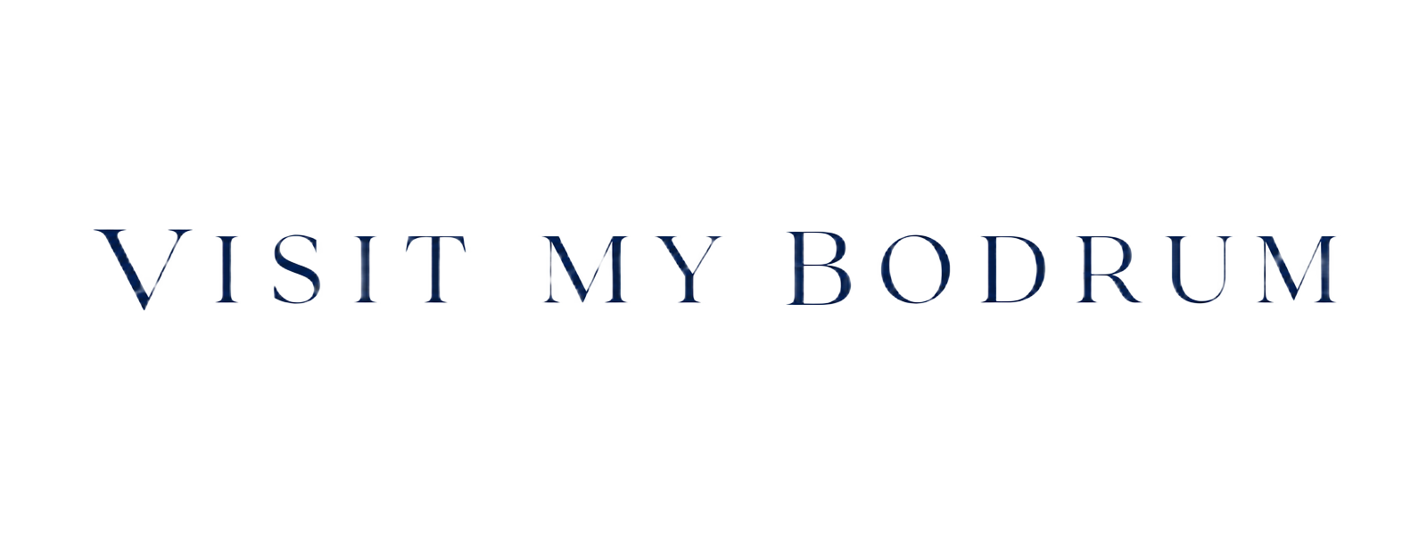 Visit My Bodrum wordmark — navy on transparent