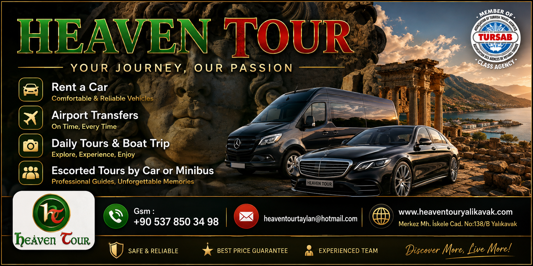 Heaven Tour Yalıkavak — Taylan Çoban: rent a car, airport transfers, daily tours and boat trips in Bodrum